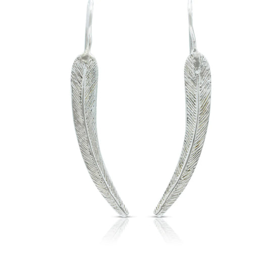 Green Gold Feather Earrings