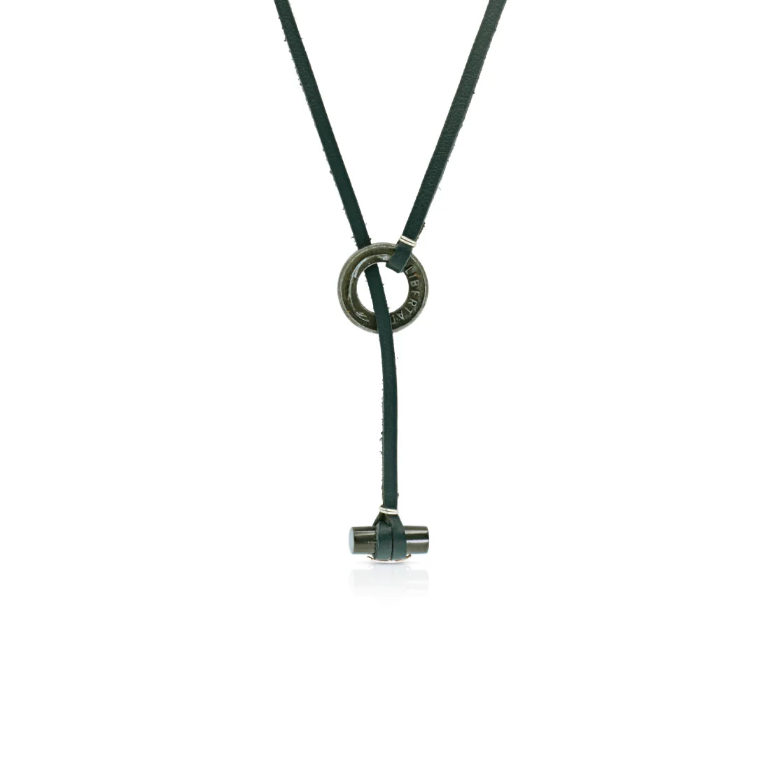 Black Jade and Leather Necklace