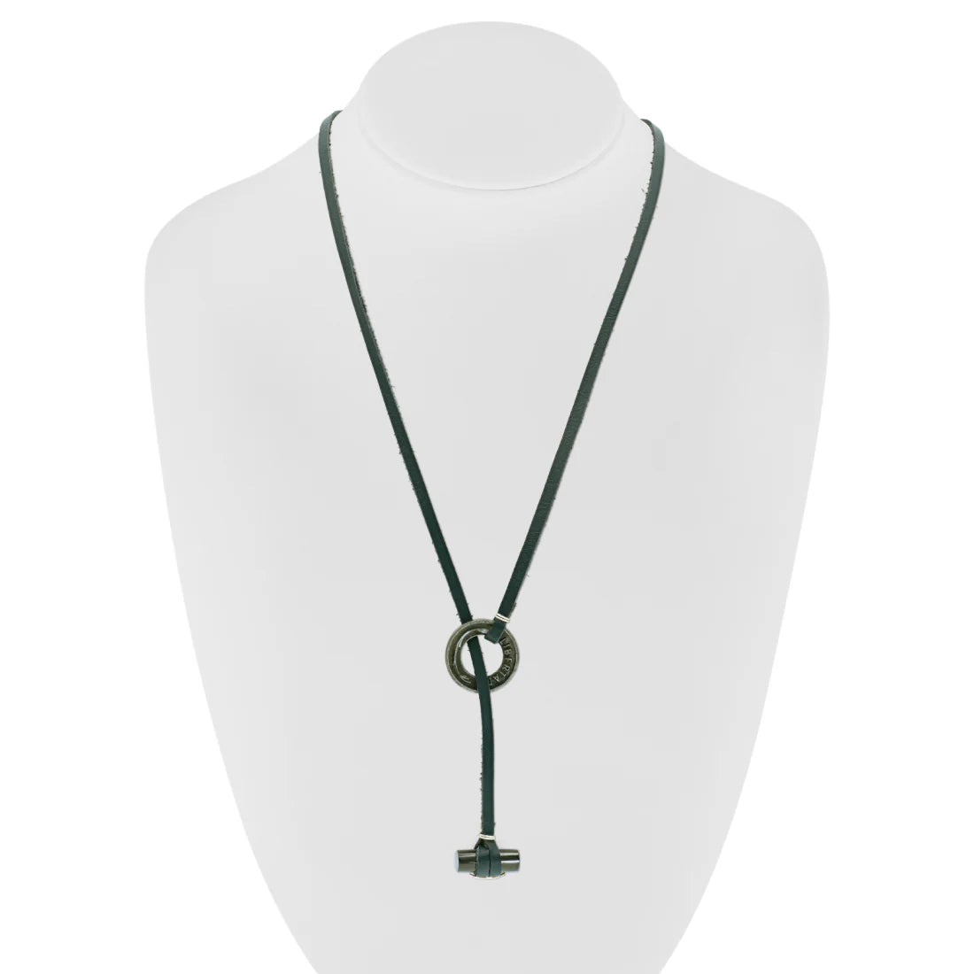 Black Jade and Leather Necklace