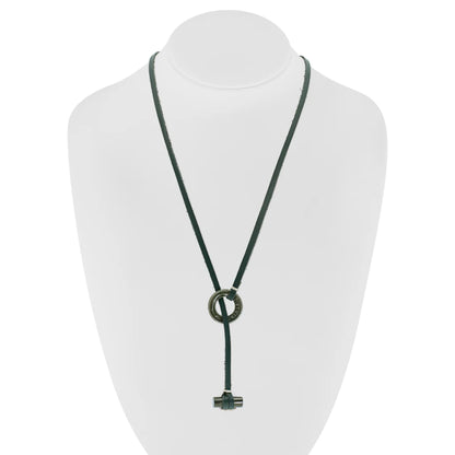 Black Jade and Leather Necklace