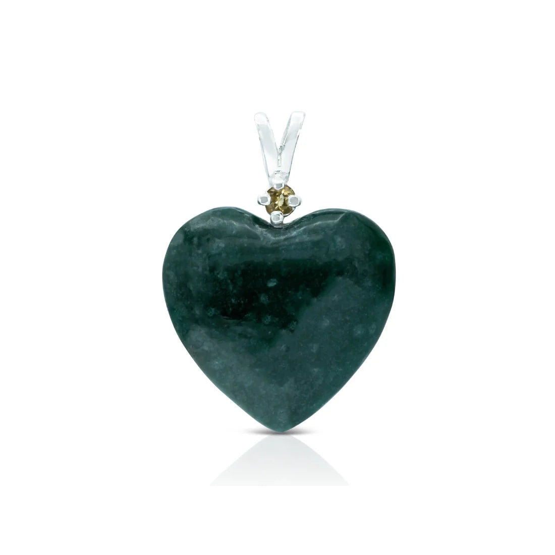 Jade heart and citrine pendant